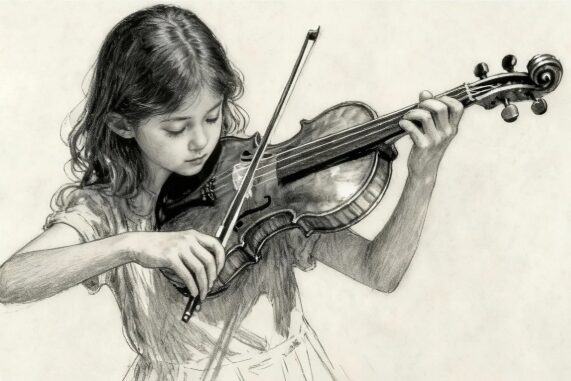 バイオリンレッスン　慎重