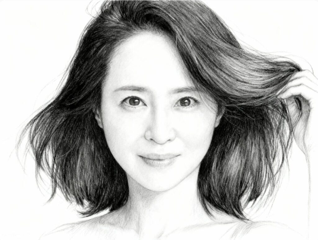 松田聖子　髪の毛をいじる