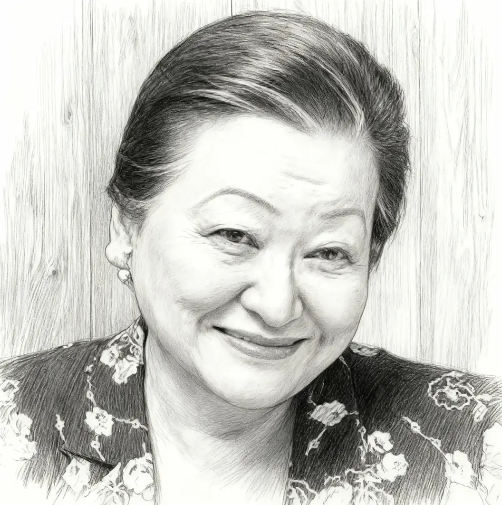 細木数子　鉛筆画