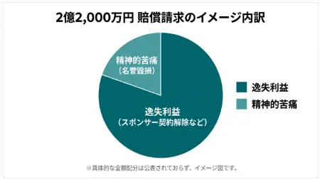 2億2000万円賠償請求のイメージ内訳