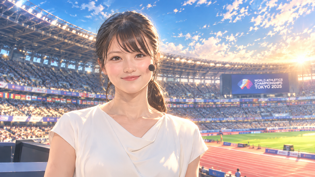 今田美桜　世界陸上の前髪あり